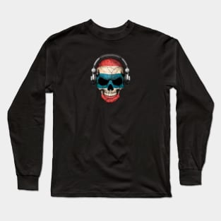 Dark Skull Deejay with Thai Flag Long Sleeve T-Shirt